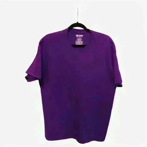 Gildan Men's XL Purple Crew Neck Short Sleeve T-Shirt Soft Breathable